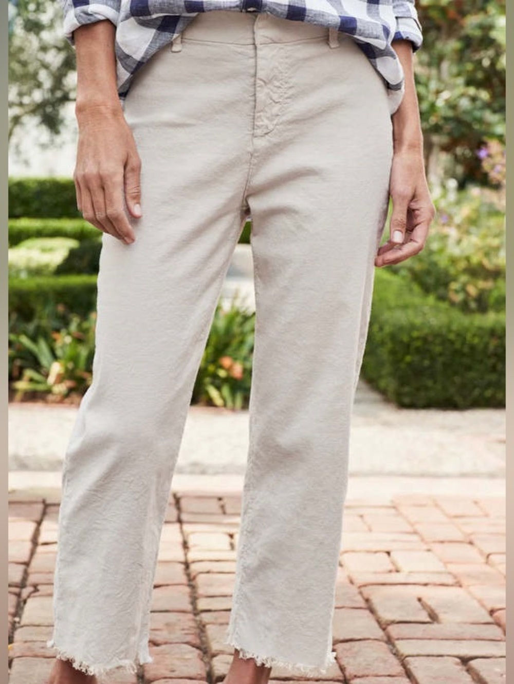 Frank & Eileen Kinsale Linen and Flax Pants Cement Ivory Women's Size 2 Chinos